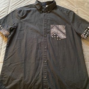 H&M — Black Bandana Button Up
